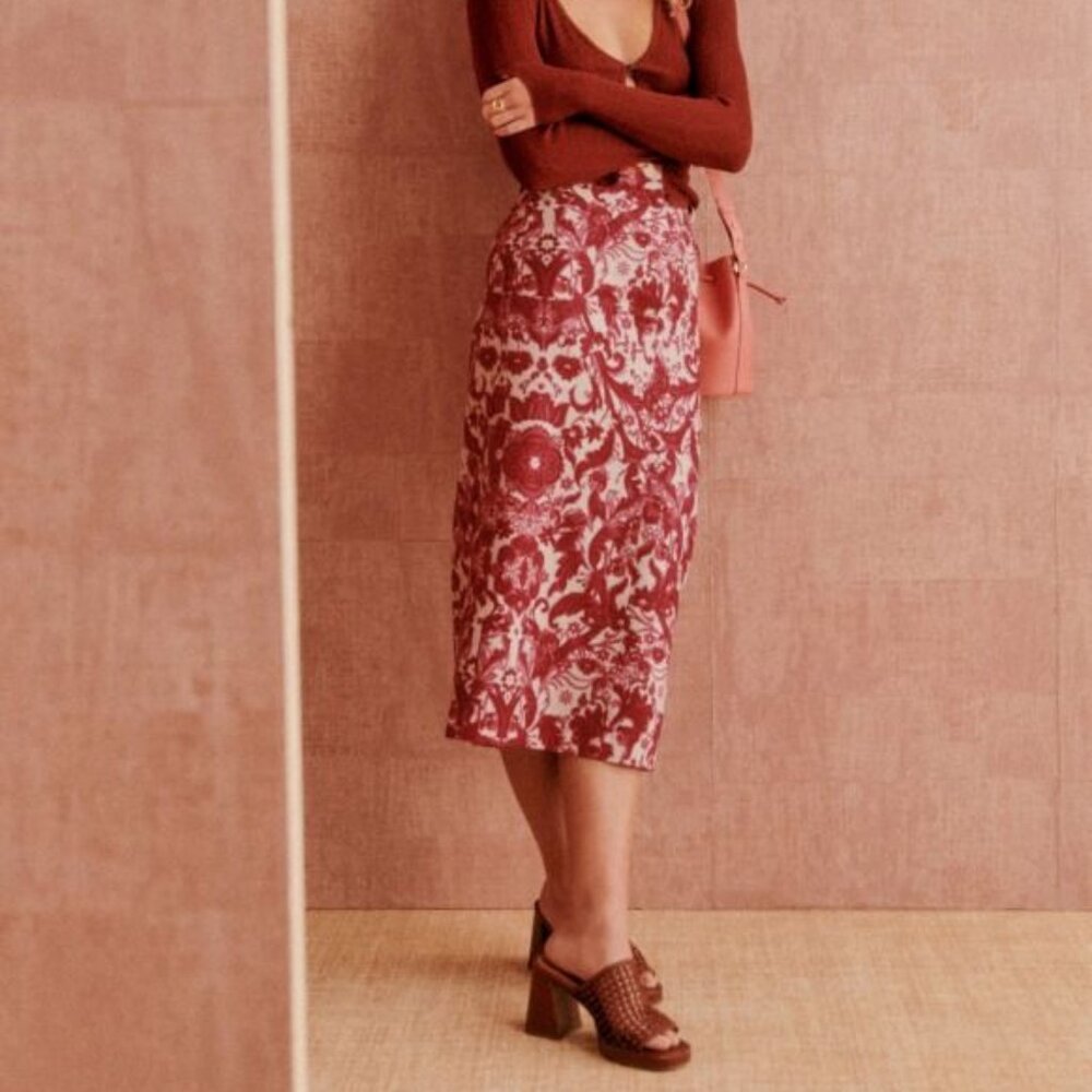 Sezane Norma Skirt Magda Print midi pencil skirt floral